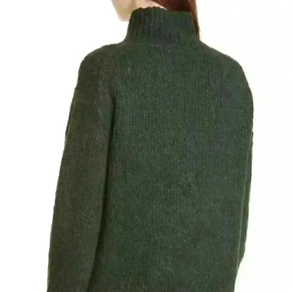New Vince Women's Mock Neck Wool Blend Sweater Green - Picture 3 of 10